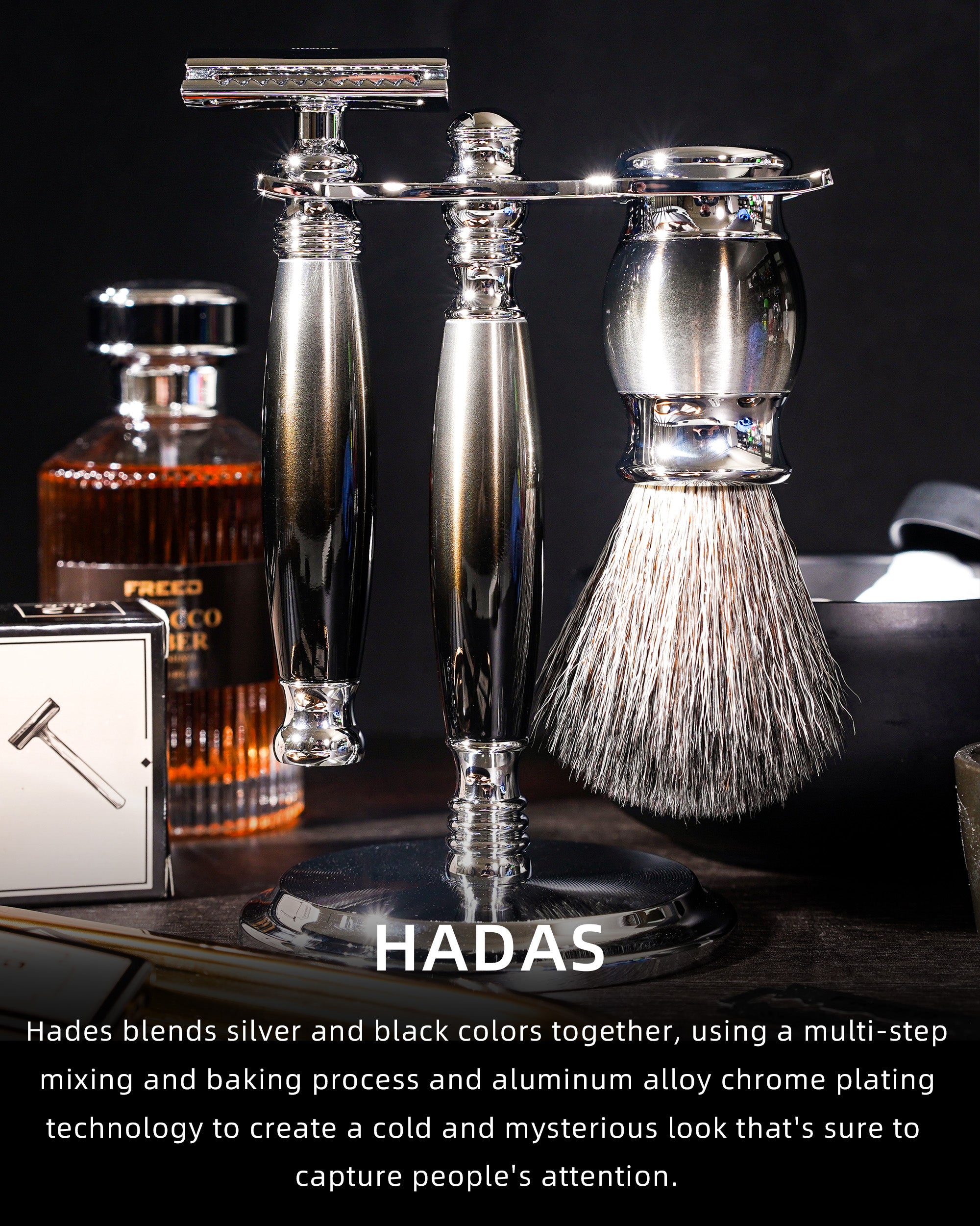 FREED LUXURY FOUR-PIECE SHAVING SET FOR MEN - HADES