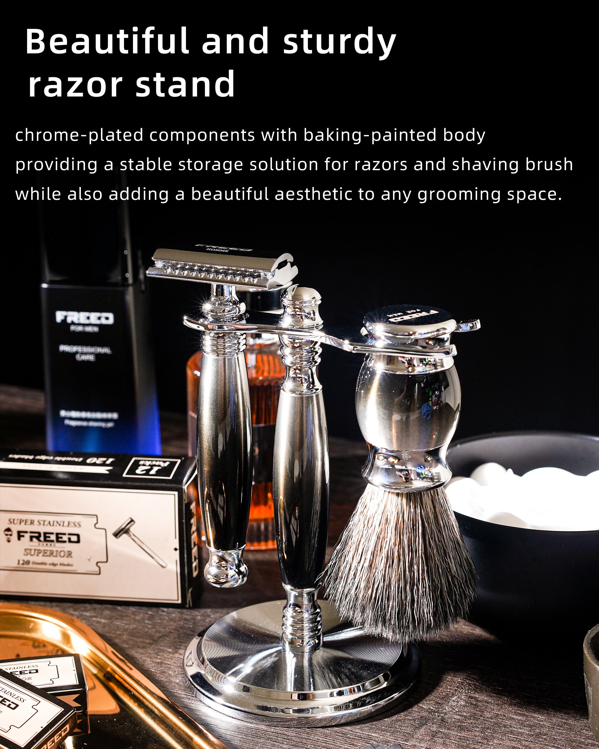 FREED LUXURY FOUR-PIECE SHAVING SET FOR MEN - HADES