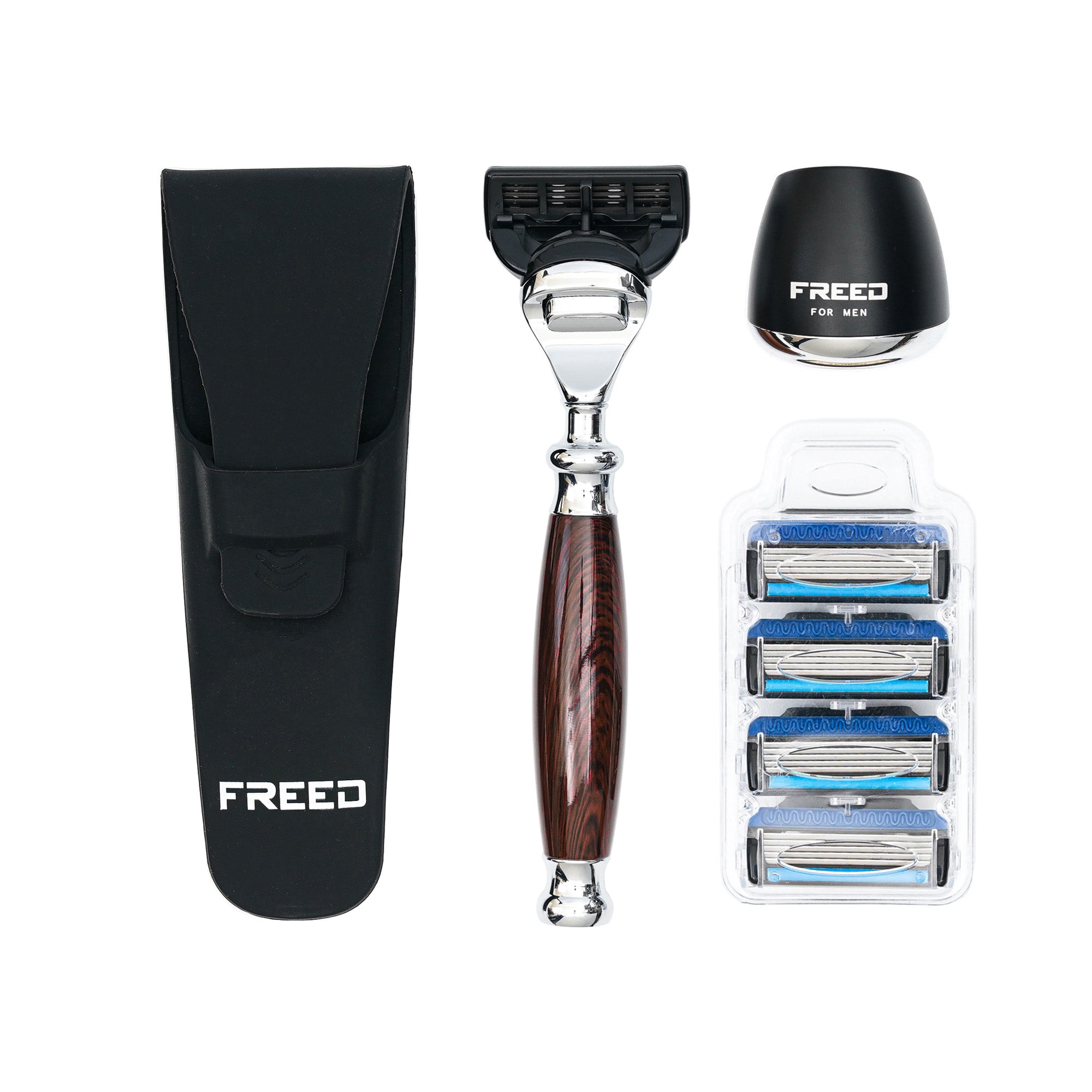 FREED Five-Blade Safety Razor Four Pieces Travel Set - PURPLEBROWN