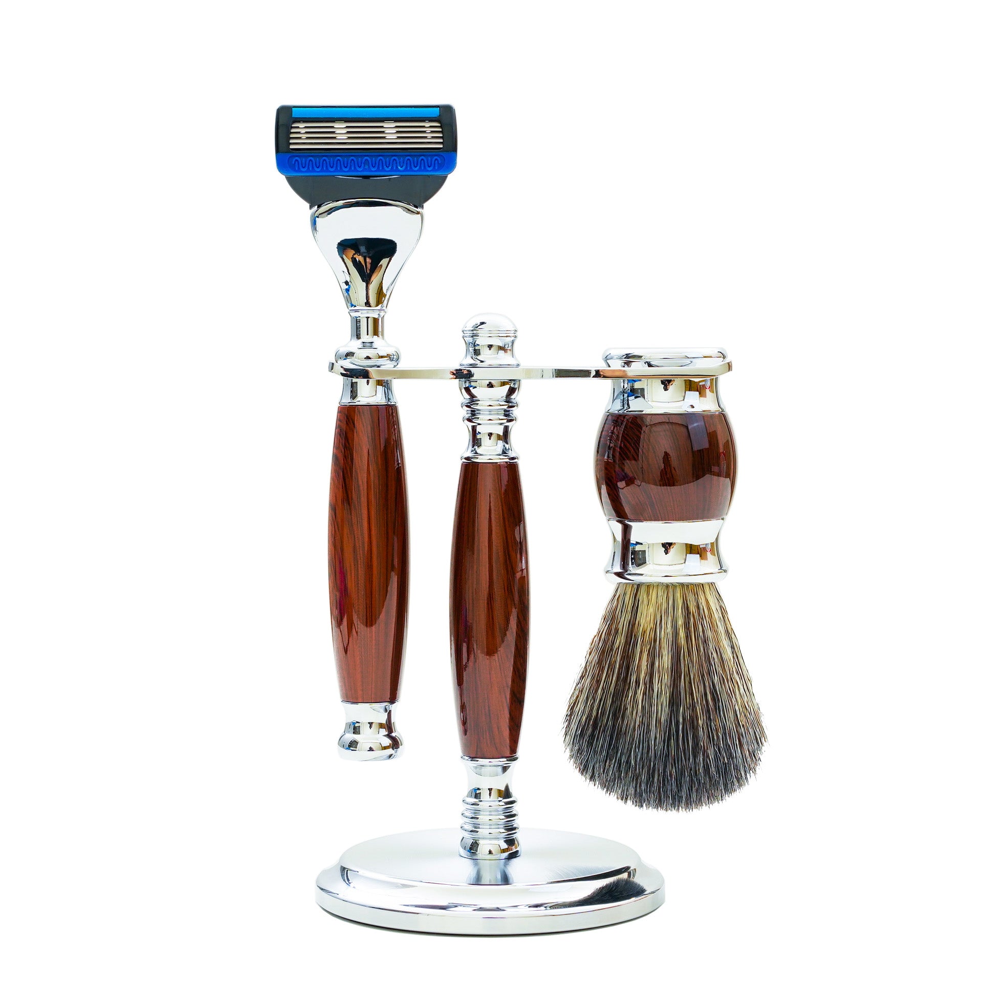 FREED 5-blade safety razor LUXURY  FOUR-PIECE SHAVING SET FOR MEN - PURPLEBROWN