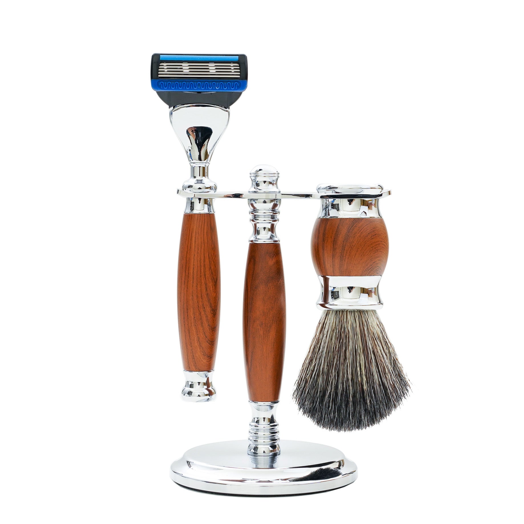 FREED 5-blade safety razor LUXURY  FOUR-PIECE SHAVING SET FOR MEN - NUTBROWN