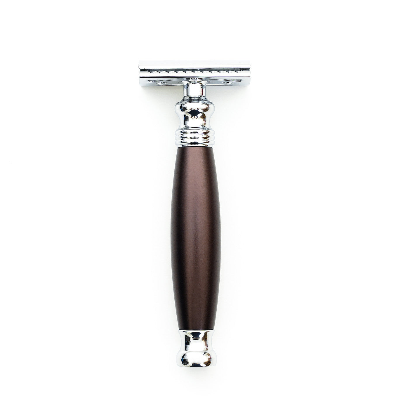 FREED Double Edge Safety Razor Single Handle with a Box of 10 Blade  - SaddleBrown