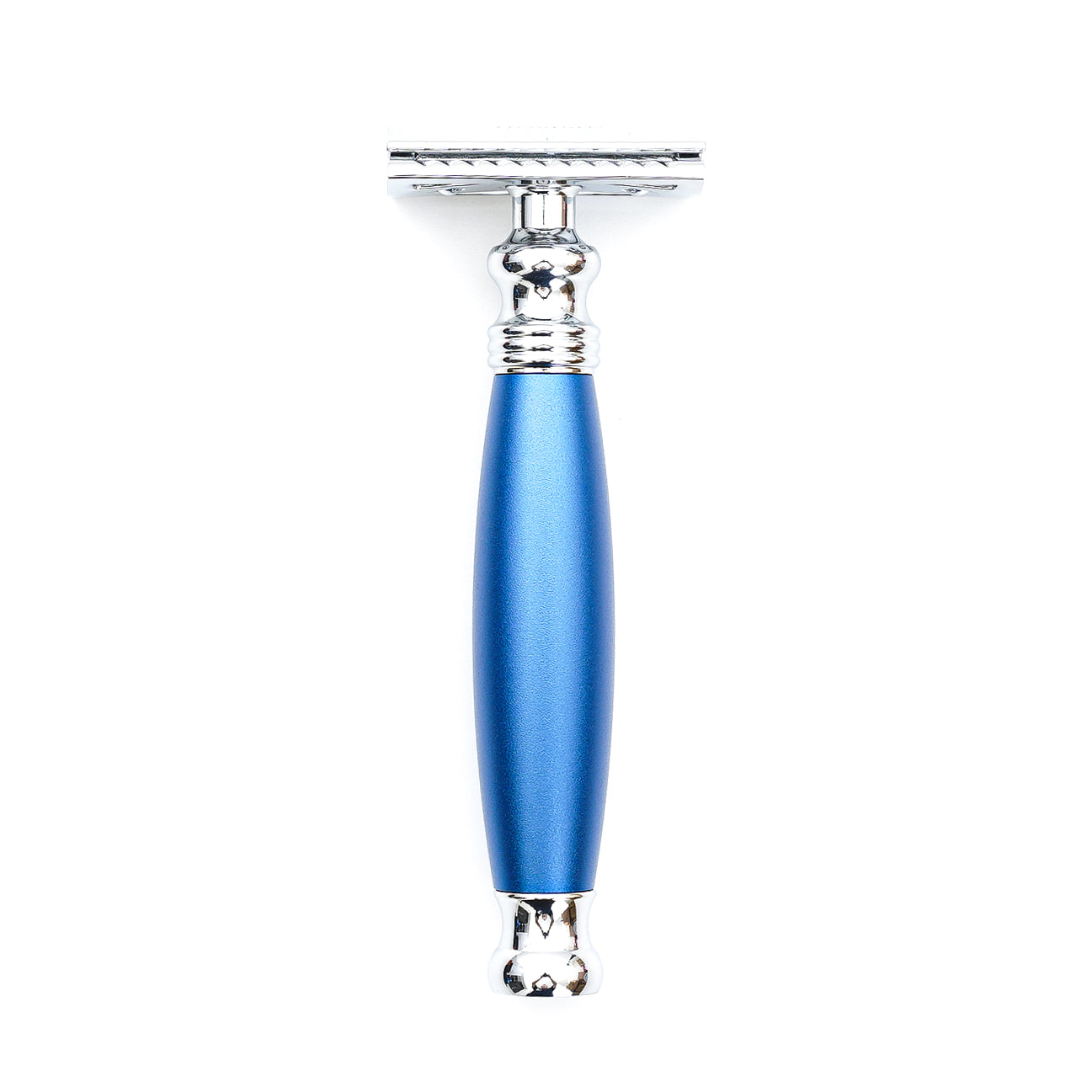 FREED Double Edge Safety Razor Single Handle with a Box of 10 Blade  - Blue