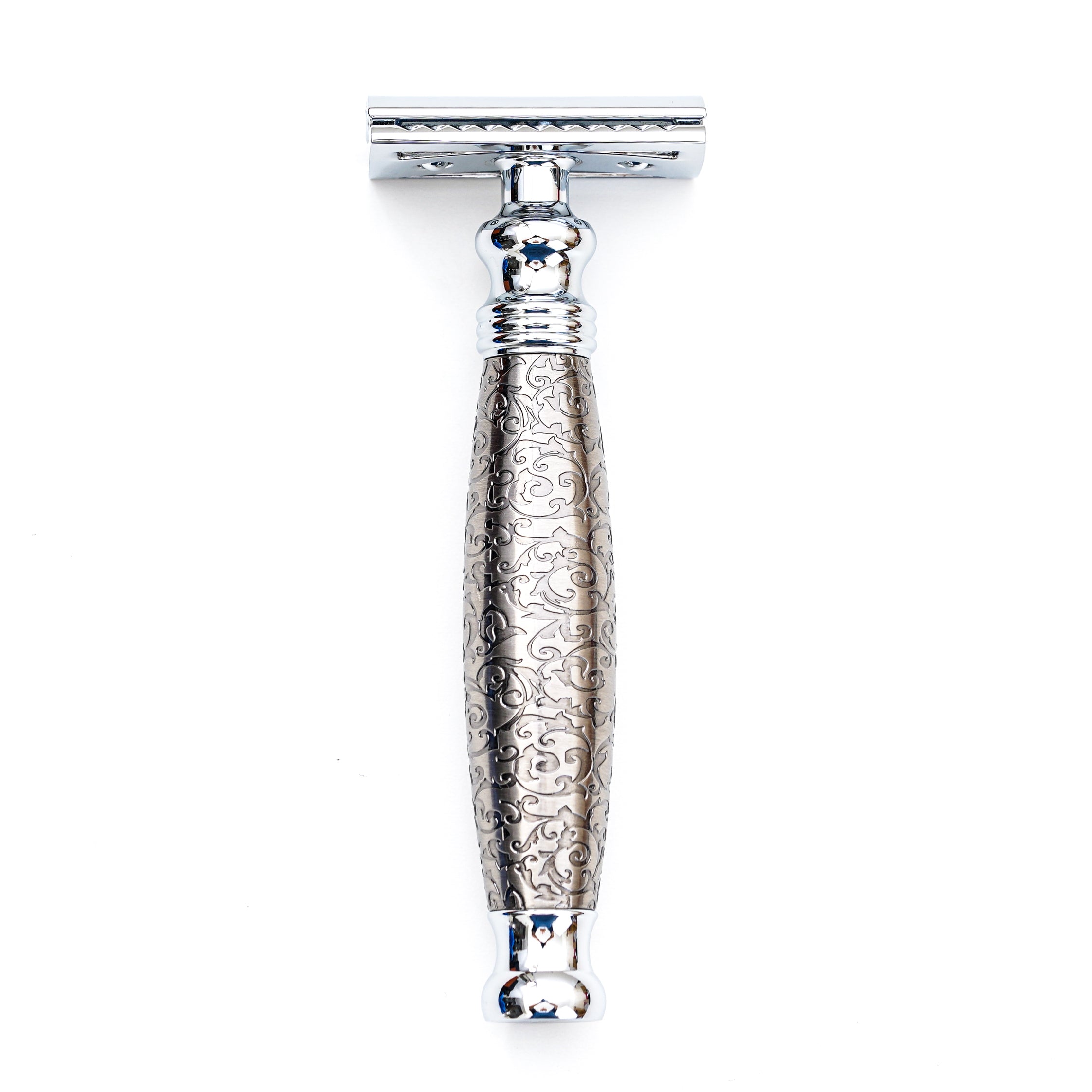 FRED Vintage Hand Engraved Double Edge Safety Razor with a box of 10 blades