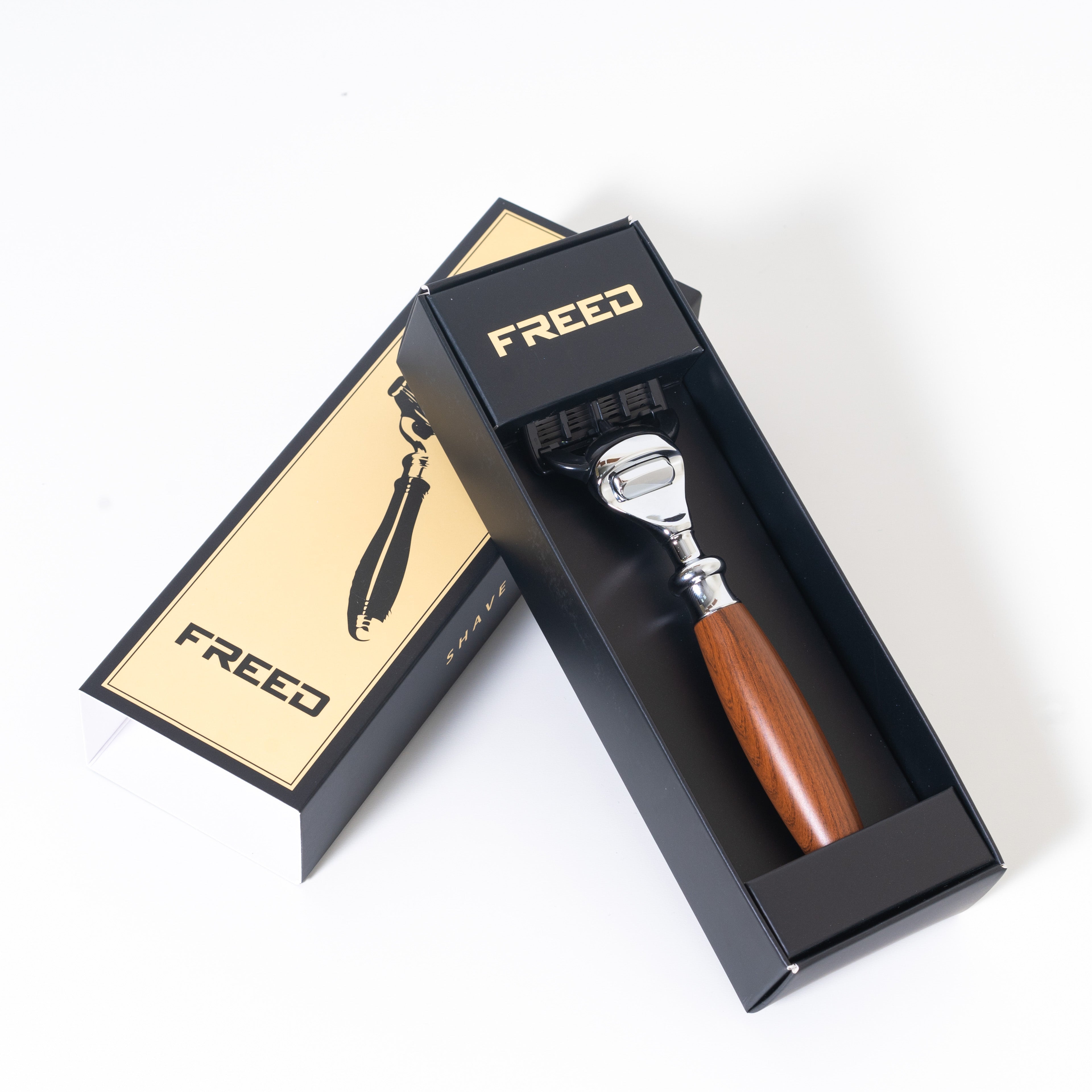 FREED 5-blade safety razor Single Handle with a Blade - Nut Brown