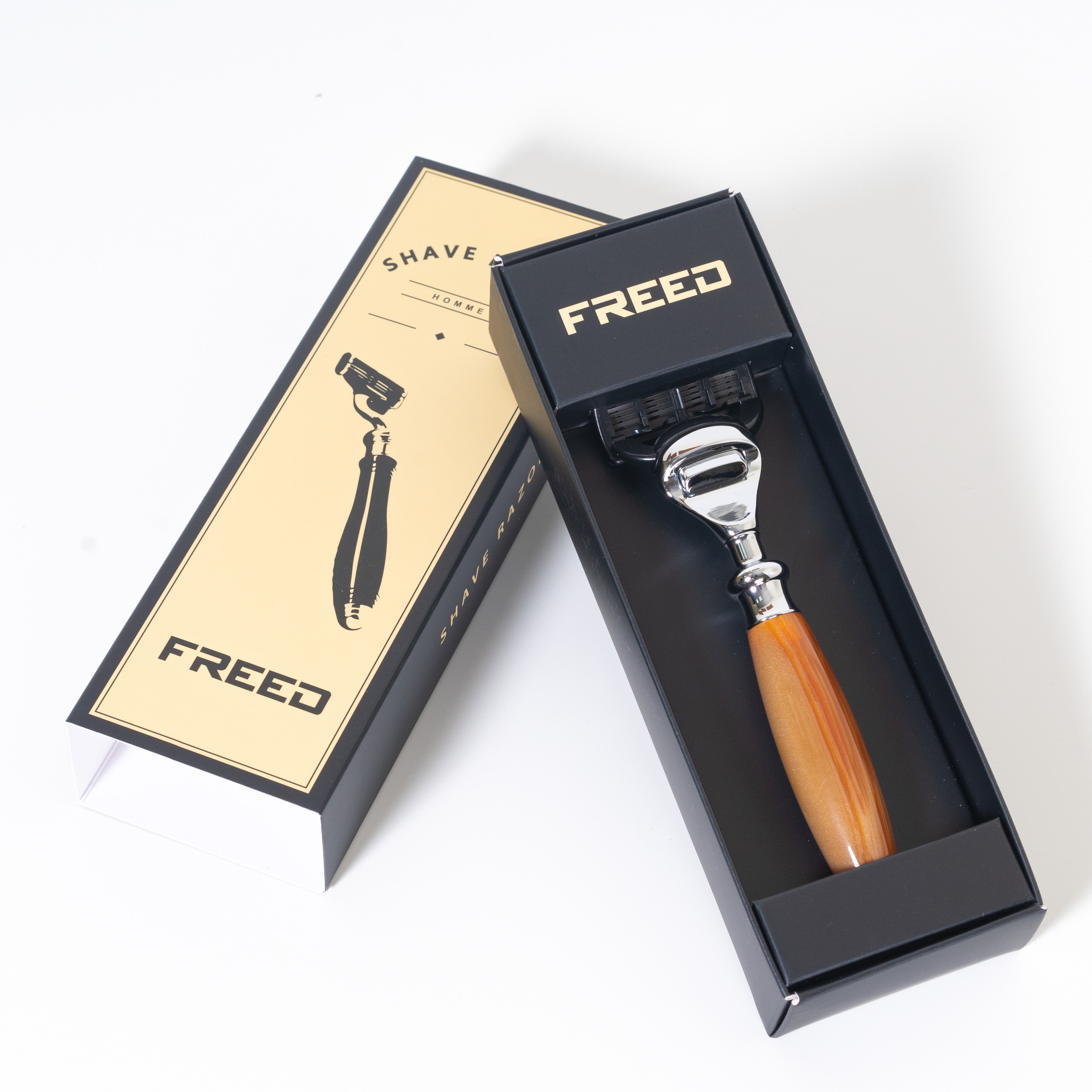 FREED 5-blade safety razor Single Handle with a Blade - amber