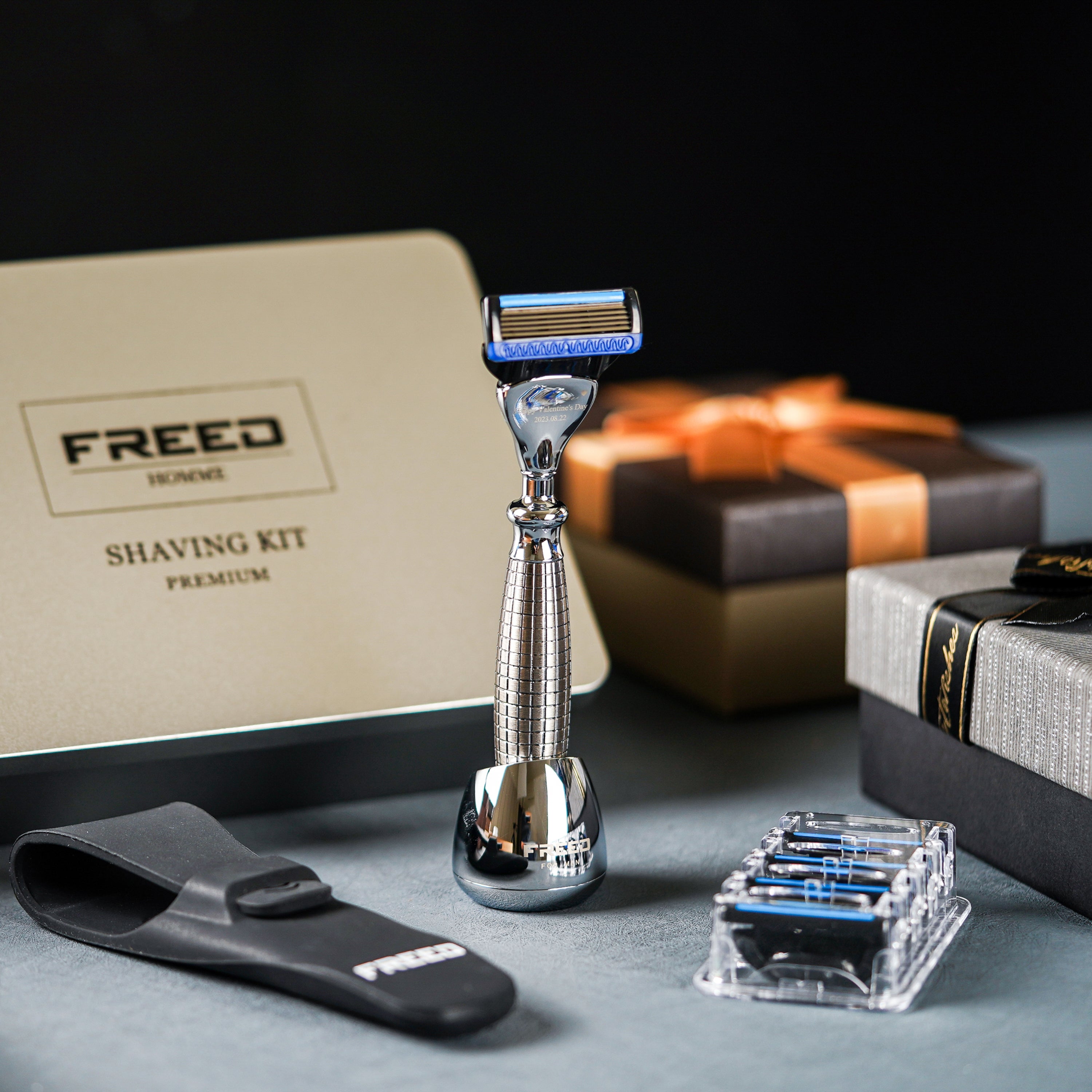 FREED Etching series Five-Blade Safety Razor Four Pieces Travel Set - Grenade style