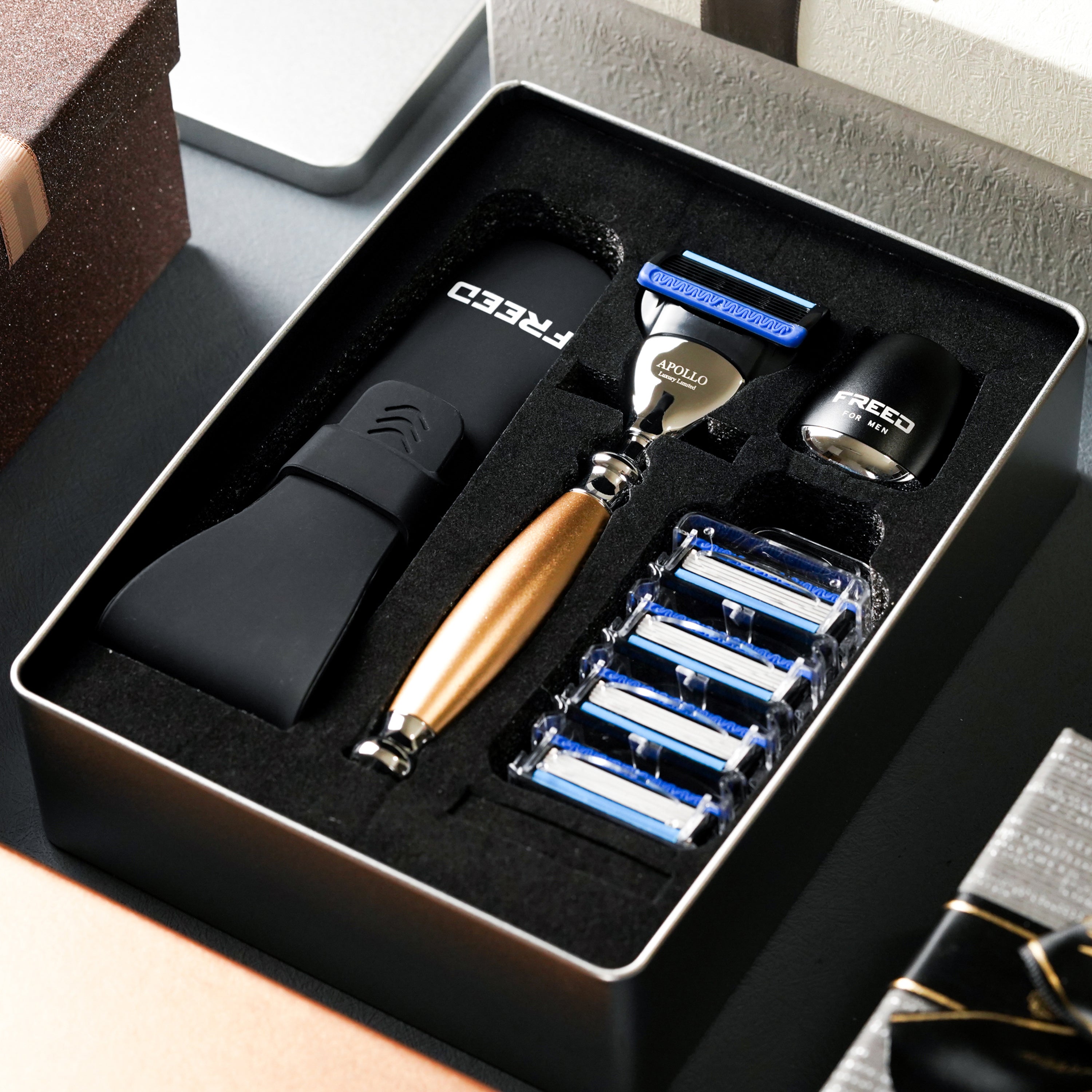 FREED Five-Blade Safety Razor Four Pieces Travel Set - Apollo