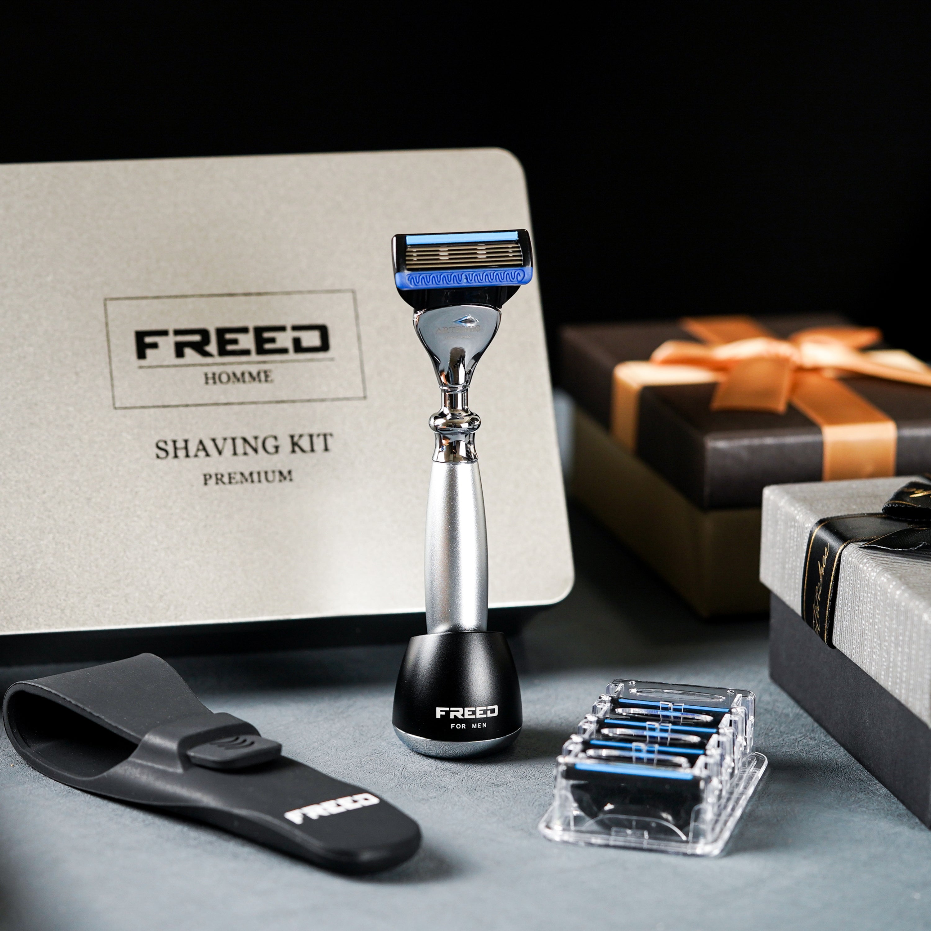 FREED FIVE-BLADE SAFETY RAZOR FOUR PIECES TRAVEL SET - ARTEMIS