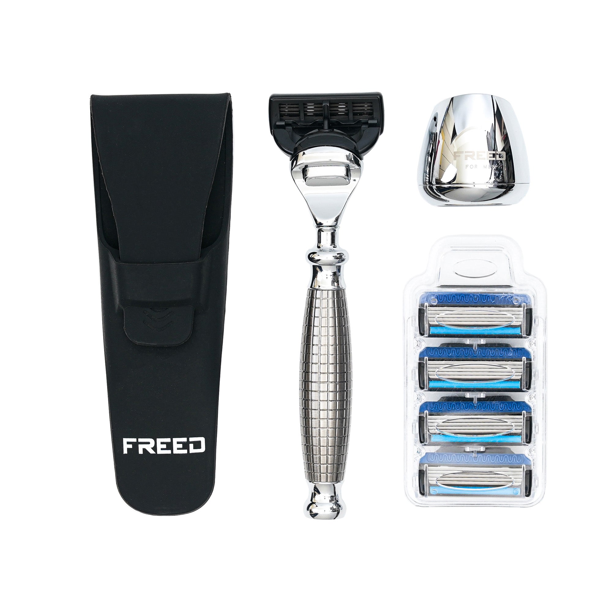 FREED Etching series Five-Blade Safety Razor Four Pieces Travel Set - Grenade style