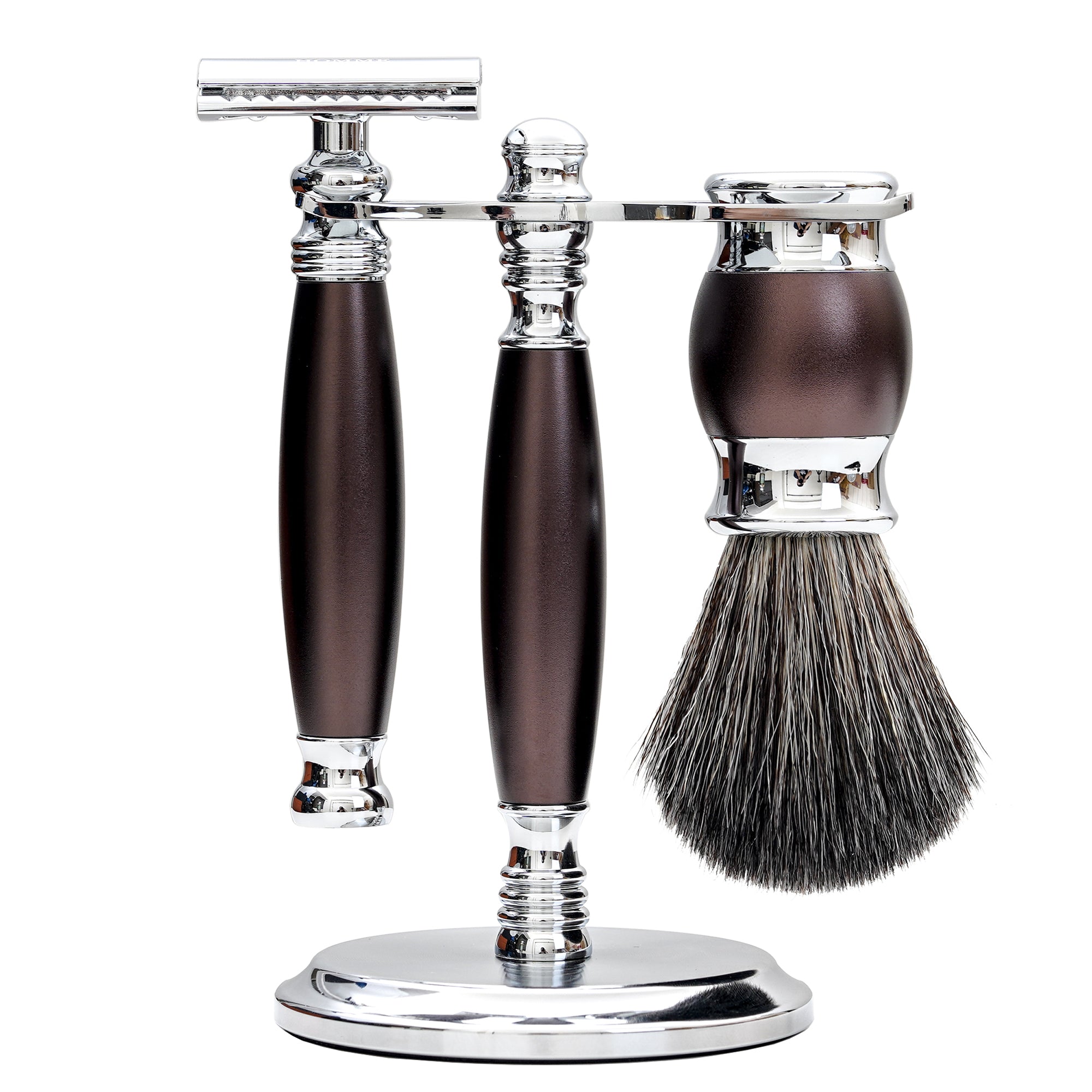 FREED Luxury Four-Piece Shaving Set for Men - BLACK - SaddleBrown