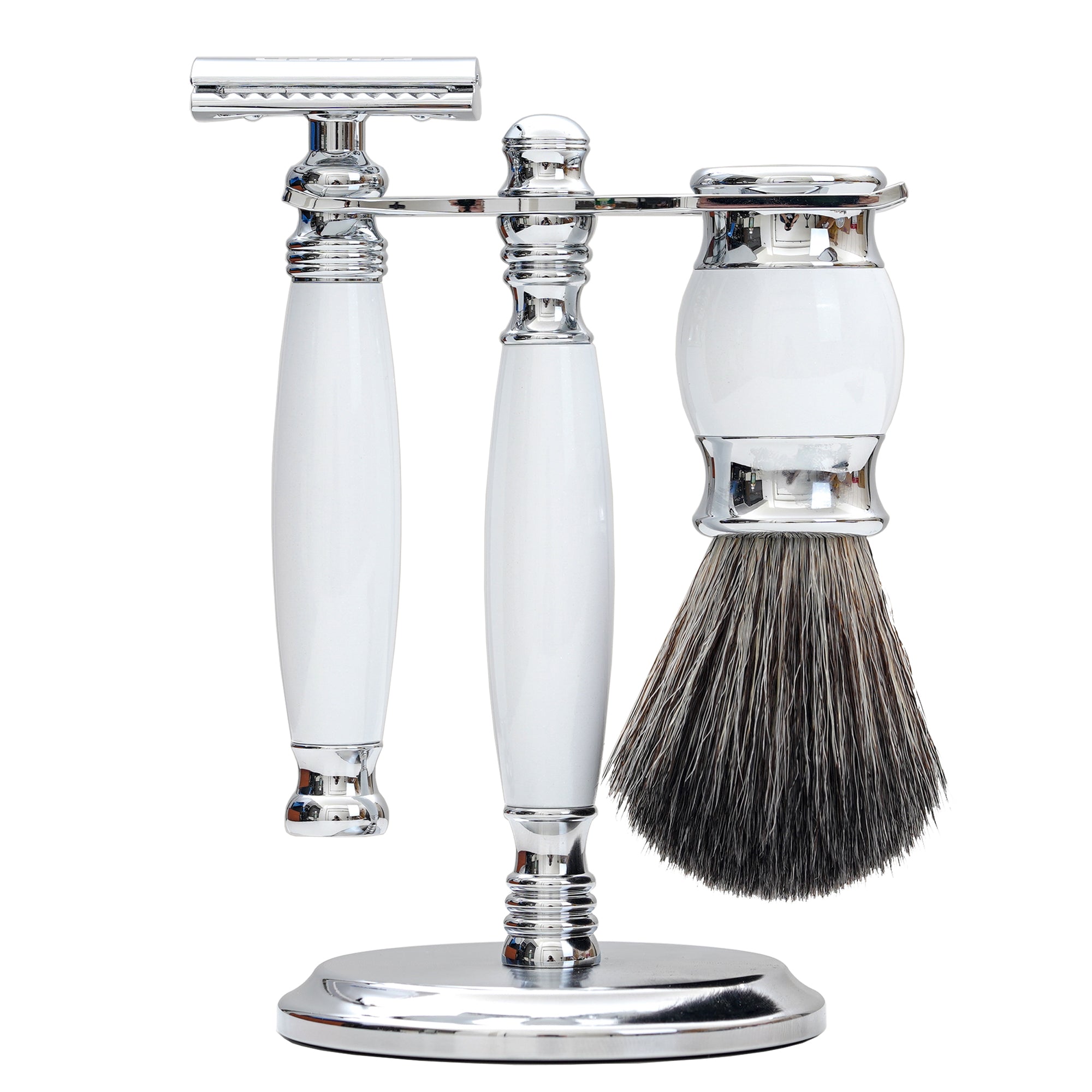 FREED LUXURY FOUR-PIECE SHAVING SET FOR MEN - Pearl White