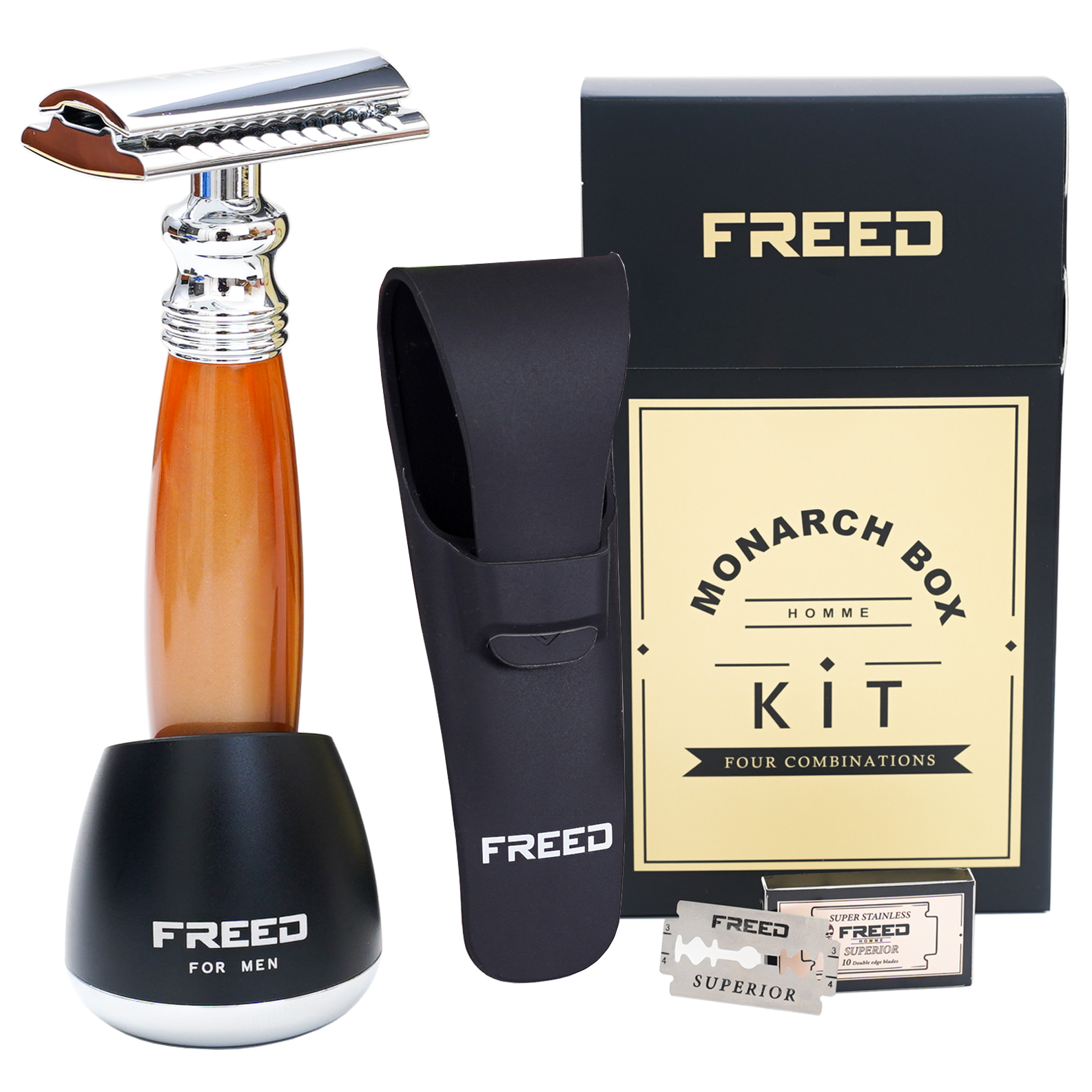 FREED Travel Four-Piece Safety Razor Gift Set - AMBER